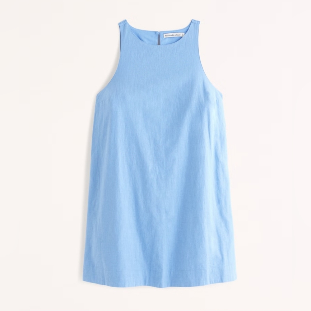 Abercrombie & Fitch High Neck Linen Blend Dress